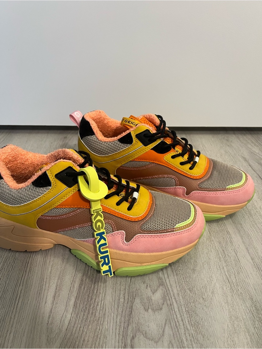 Kurt Geiger Multicolor Chunky Sneaker - Pink/Yellow/Orange